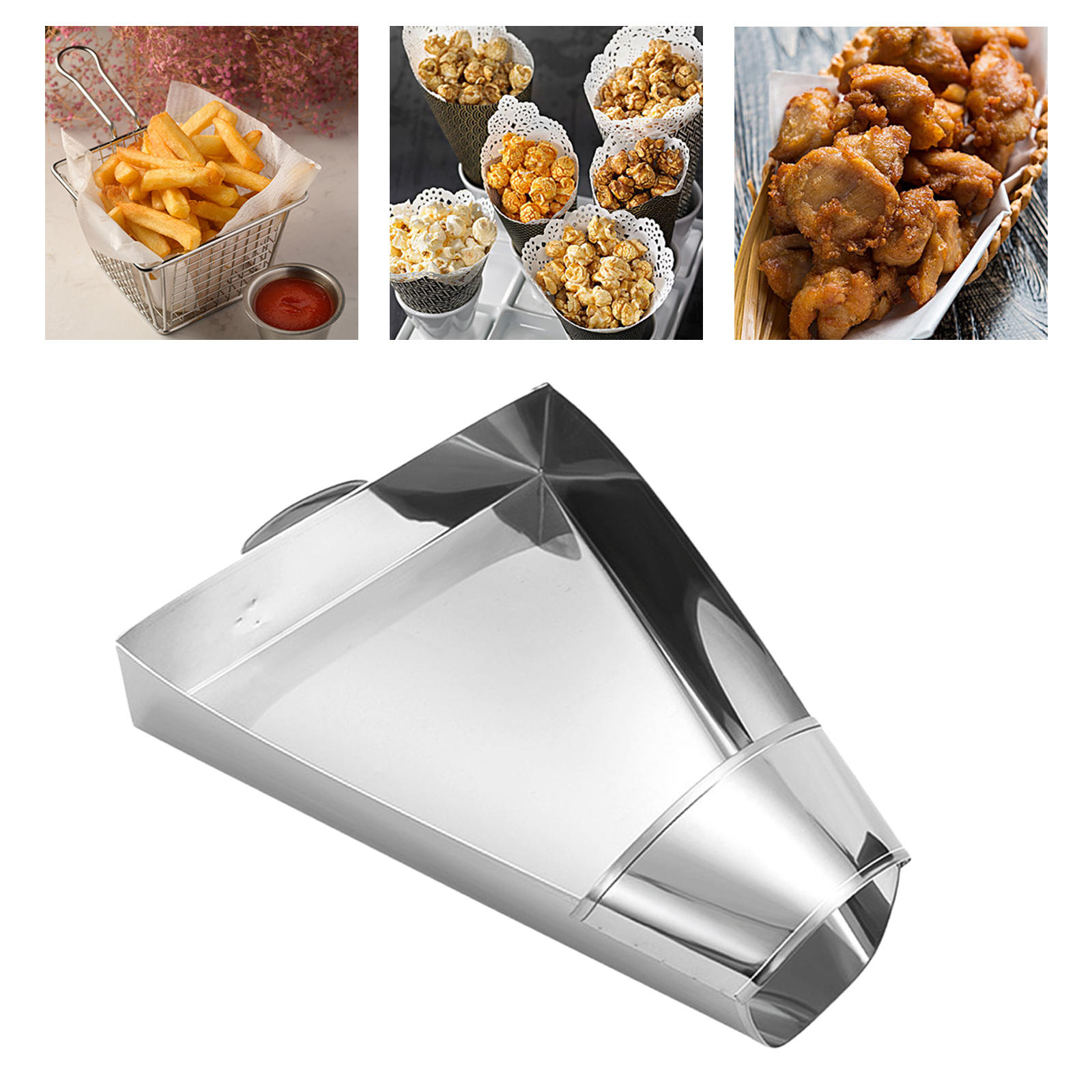 Chips Scoop Stainless Steel Multi-Functional Long-Lasting Serve Bagger Scooper for Kitchen Movie Theaters Candy Ice French Fries