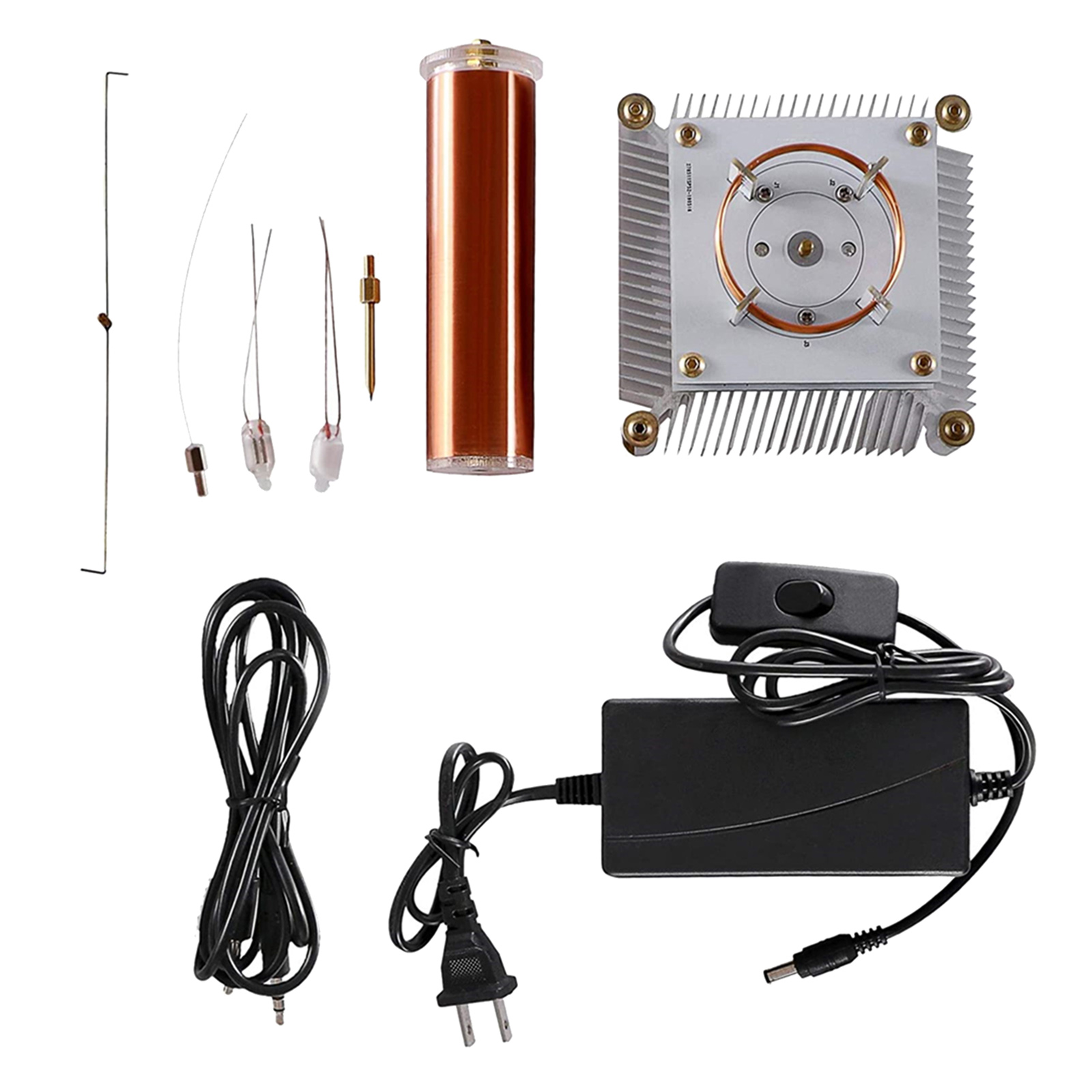 Music Tesla Coil DIY Kit Plasma Speaker DC 24V 3A Wireless Transmission for Teaching + Power DIY Board Physics Desktop Toy