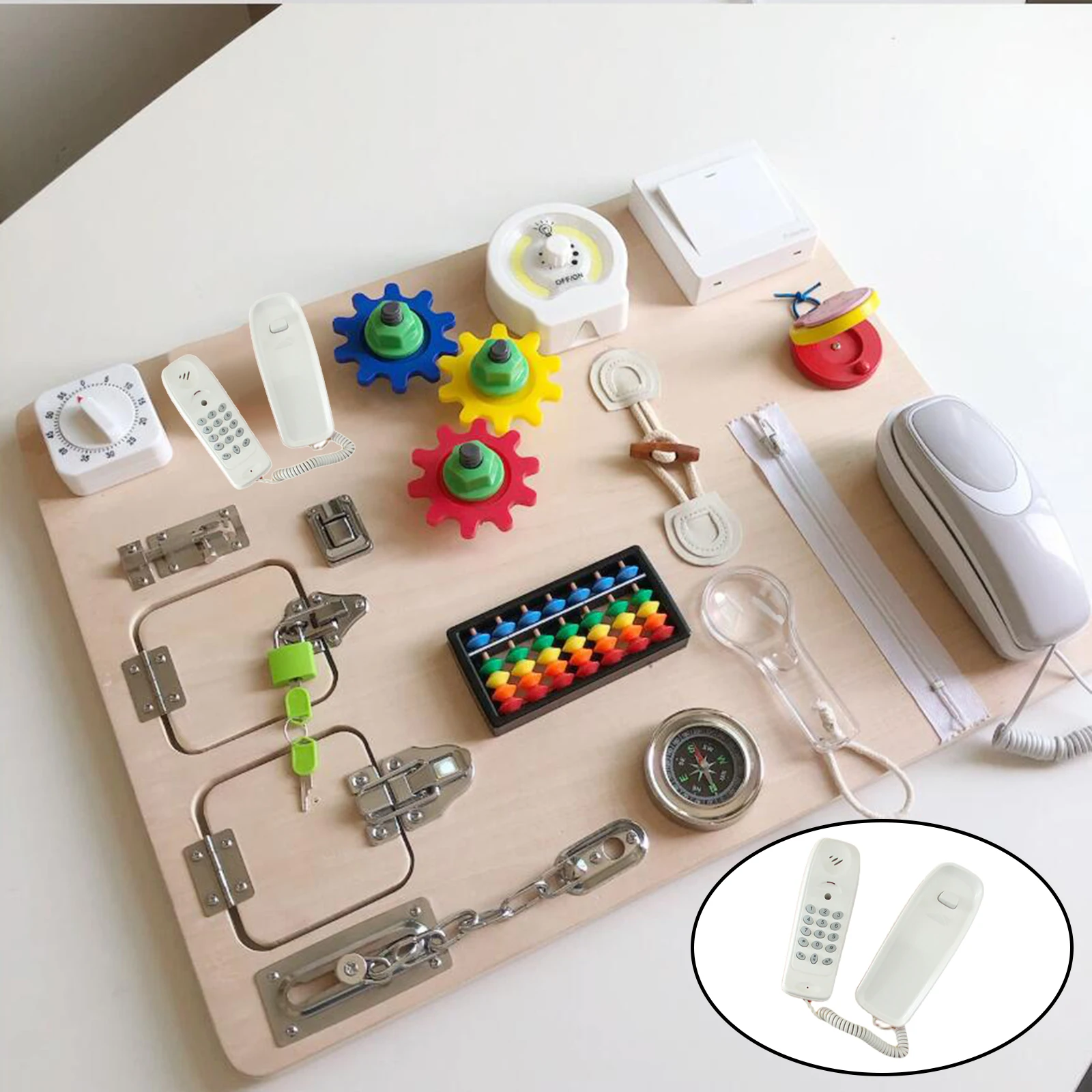 Child Busy Board DIY Teile Telefon Festnetz Aktivität Board Montessori Spielzeug 