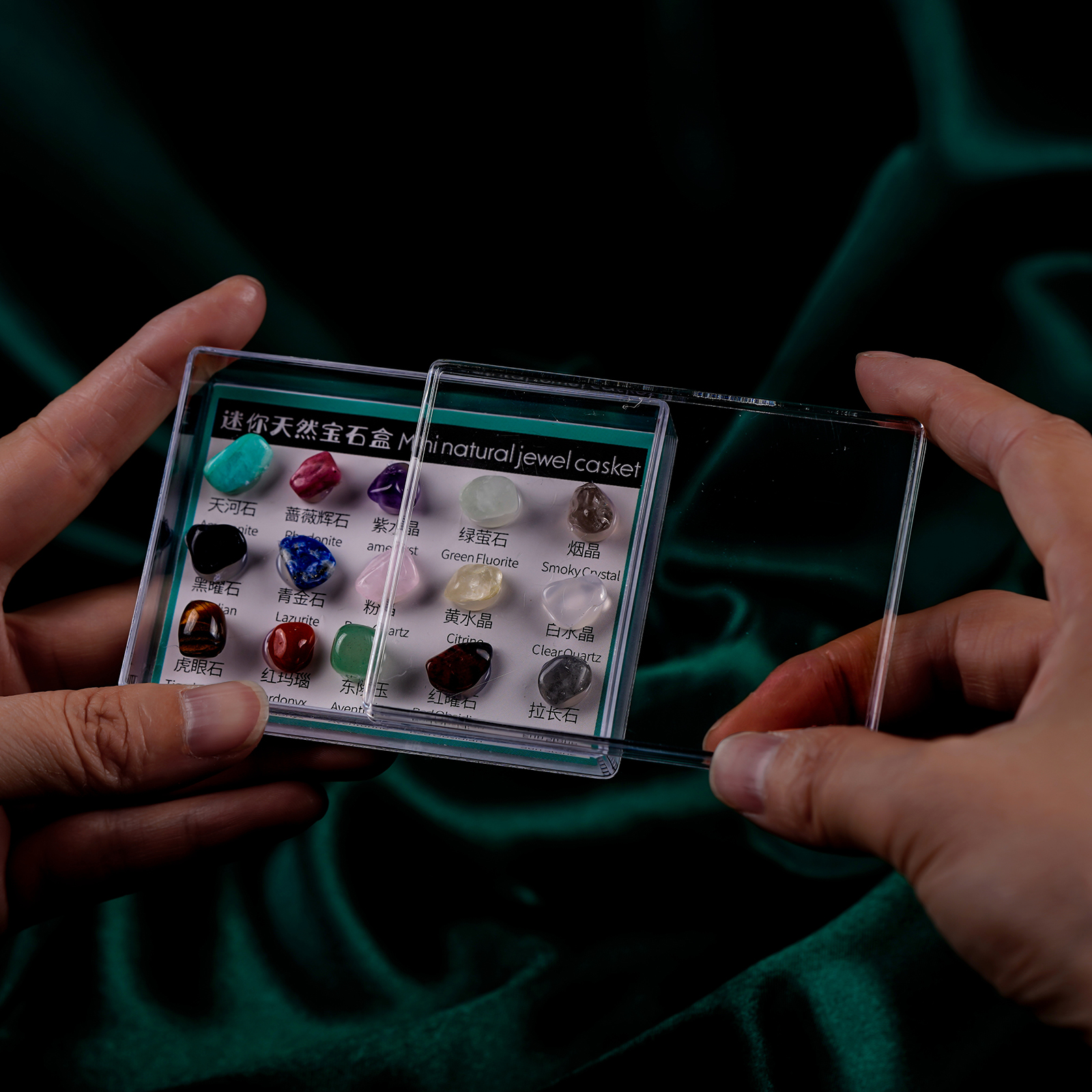 Polished Natural Mineral Rock and  Collection in Box for Kids Ages 8 and up
