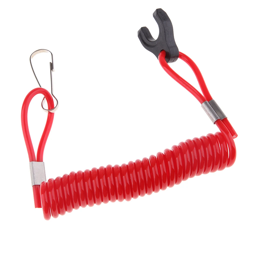 Red Outboard Motor Stop Kill Switch Safety Lanyard for Tohatsu