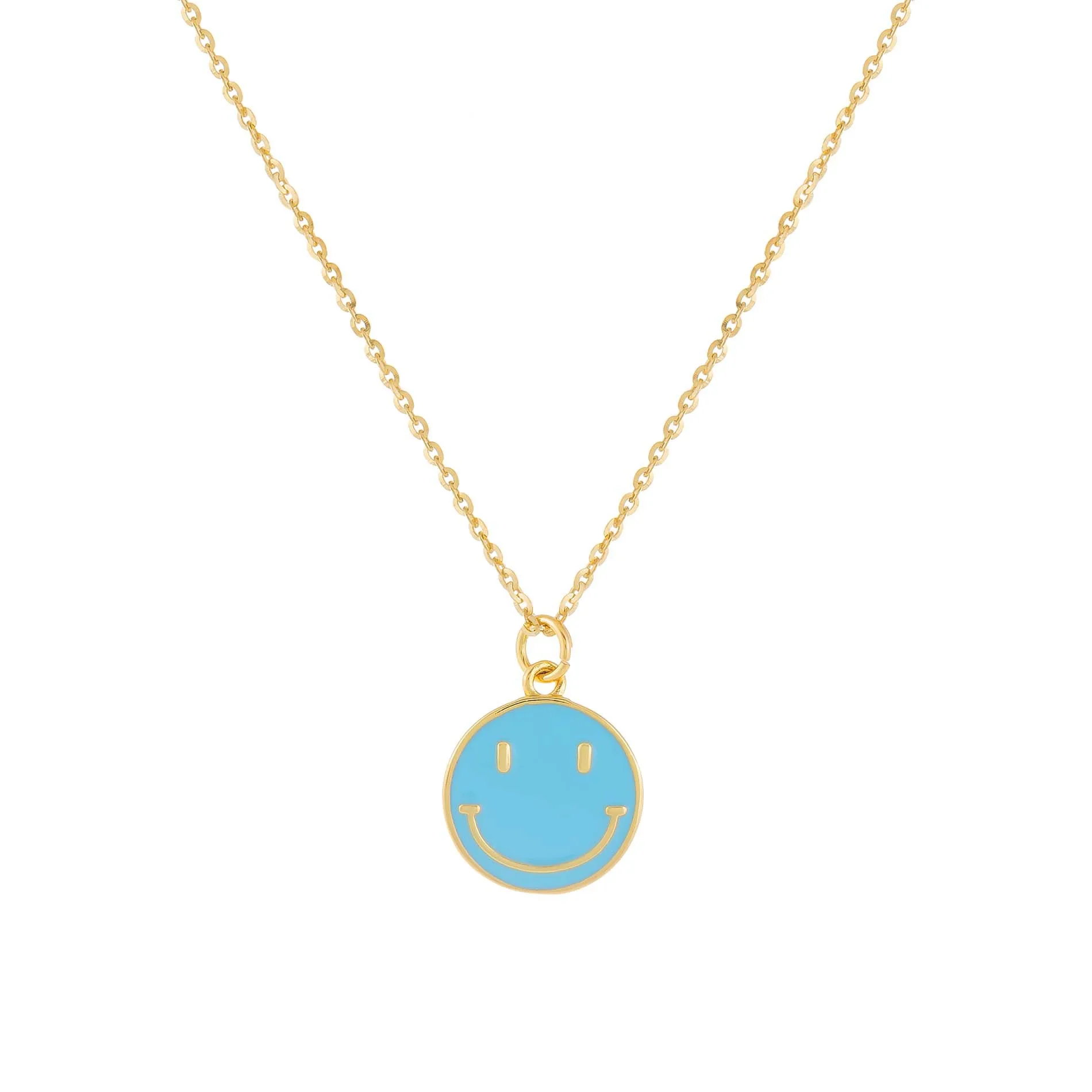 Gold-Cyan-Smiley-Face-Necklace