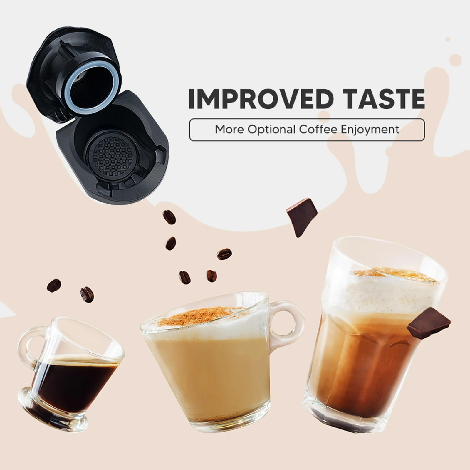 Kitchen Capsule Adapter For Nespresso Coffee Capsule Adapter Capsules Convert Reusable Coffee Filter