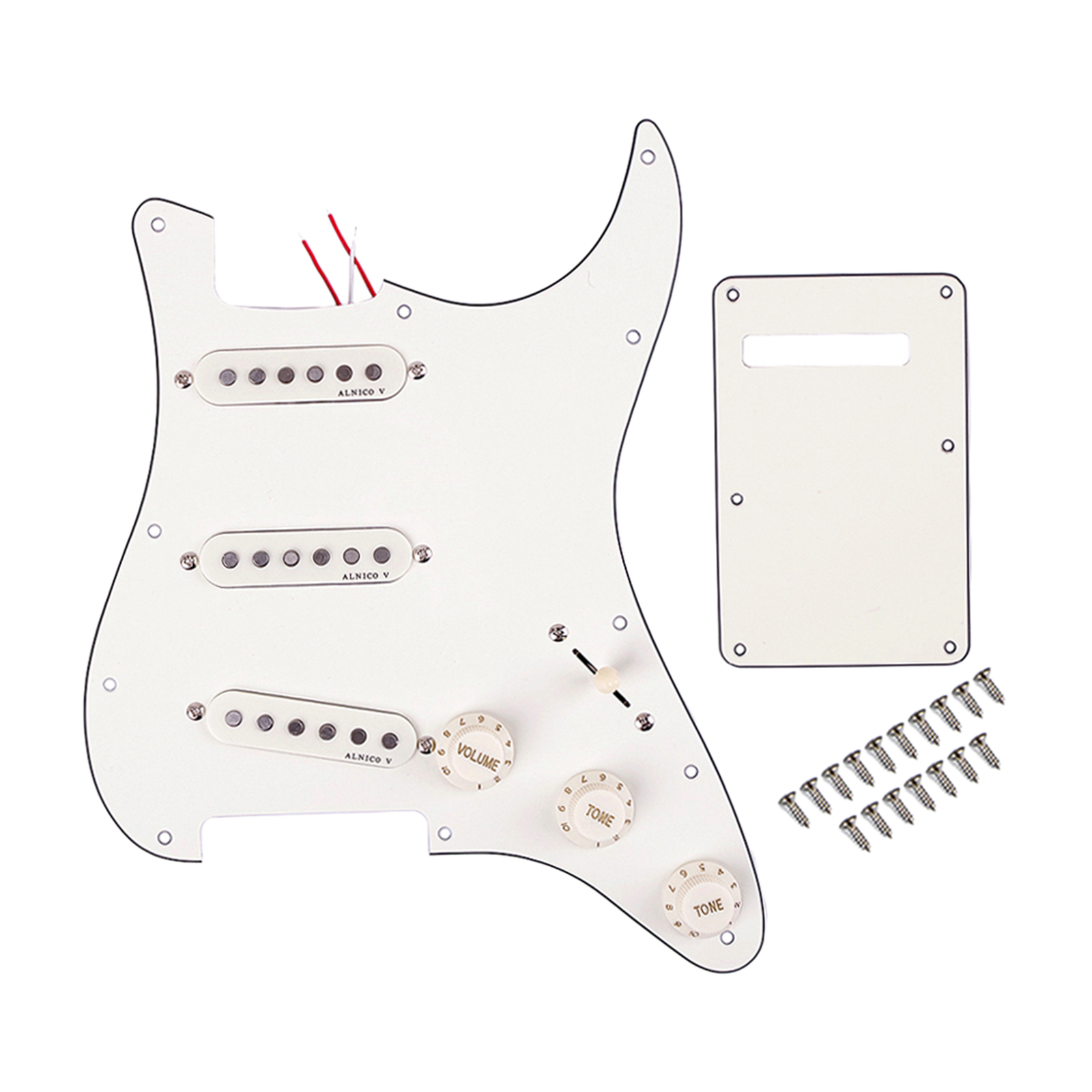 Single Coil Electric Guitar Pickguard Pickups Alnico V Loaded Prewired 11 Hole Set SSS White