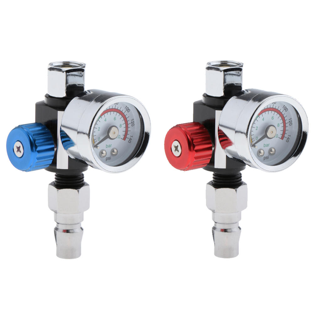 Universal Truck G1/4 Metal Paint Spray  Air Regulator Gauge 0-140PSI
