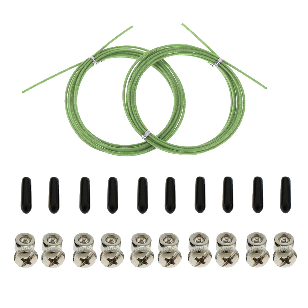 Replacement 5 Pairs Spare Speed Jump Rope Screws End Caps with 2pcs Skipping Rope Cable Cord Replacement - Select Colors