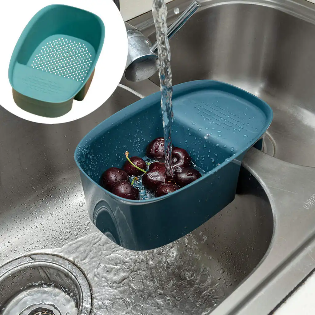 Plastic Sink Strainer Basket Saddle-Shaped Colander for Wash Vegetables Fruits Pasta