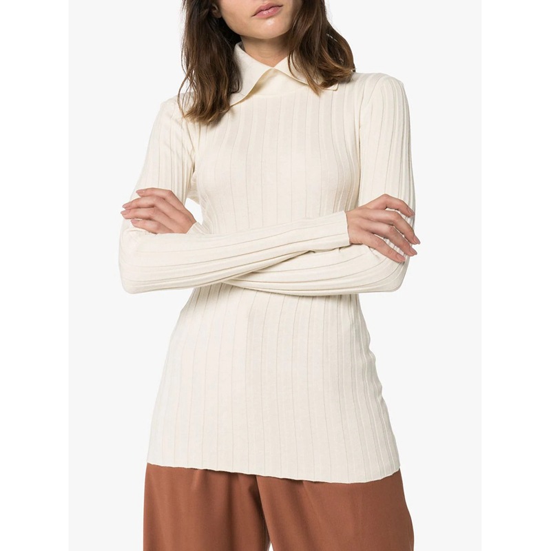 Nordic Style Autumn 2021 Wool Pullover Thin Semi-open Collar