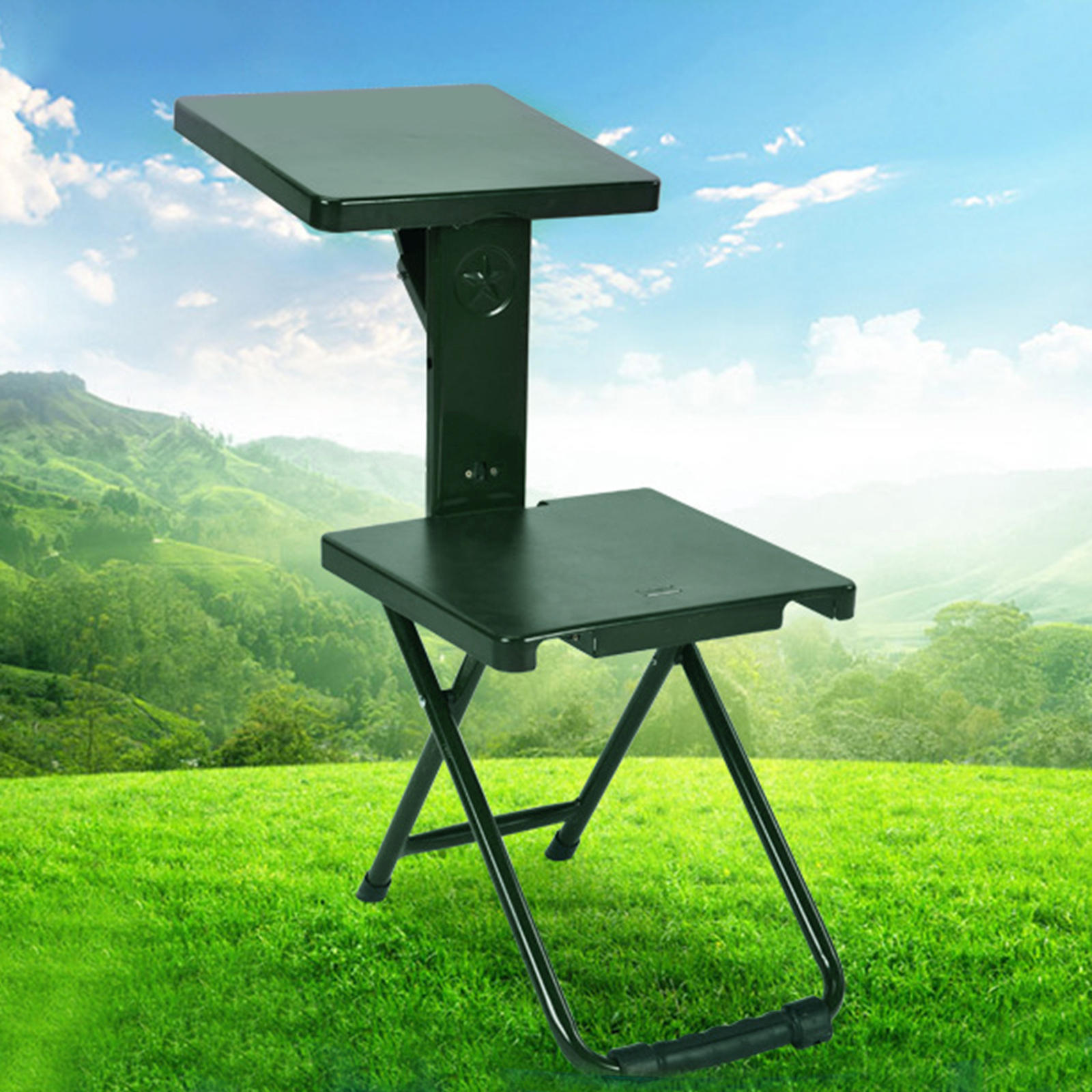 Portable Folding Chair Seat Ultralight Steel ABS Multifunctional Stool for Writing Outdoor Hiking Beach Camp Hunting