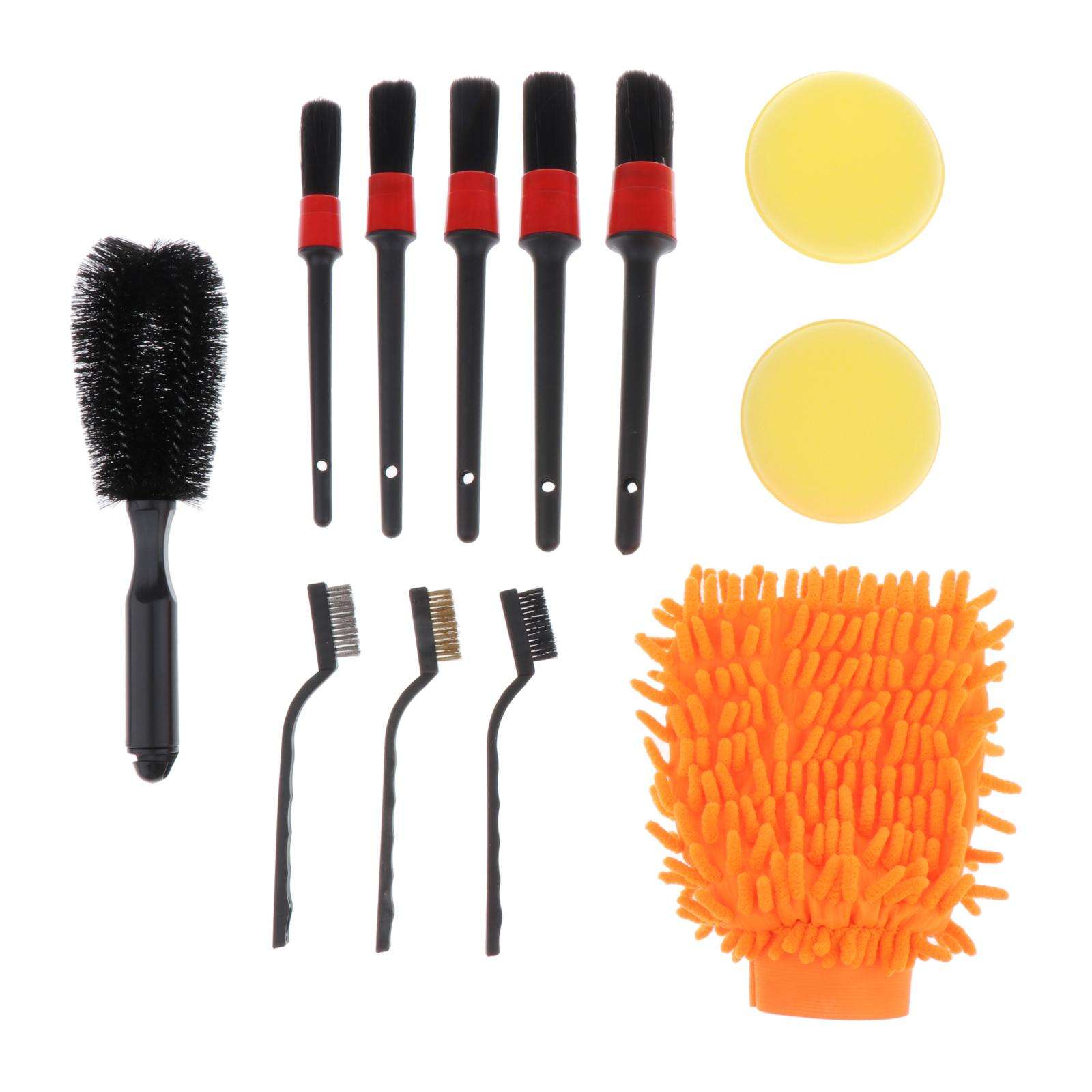 12Pieces Auto Car Detailing Brush Set for Cleaning Interior Exterior,Flexible & Strengthen Rim Brush