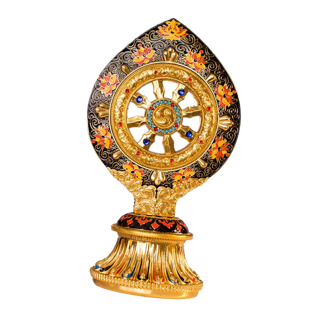 Tibetan Buddhist Prayer Wheel lotus Base Tantric Sanskrit Home Office Decoration