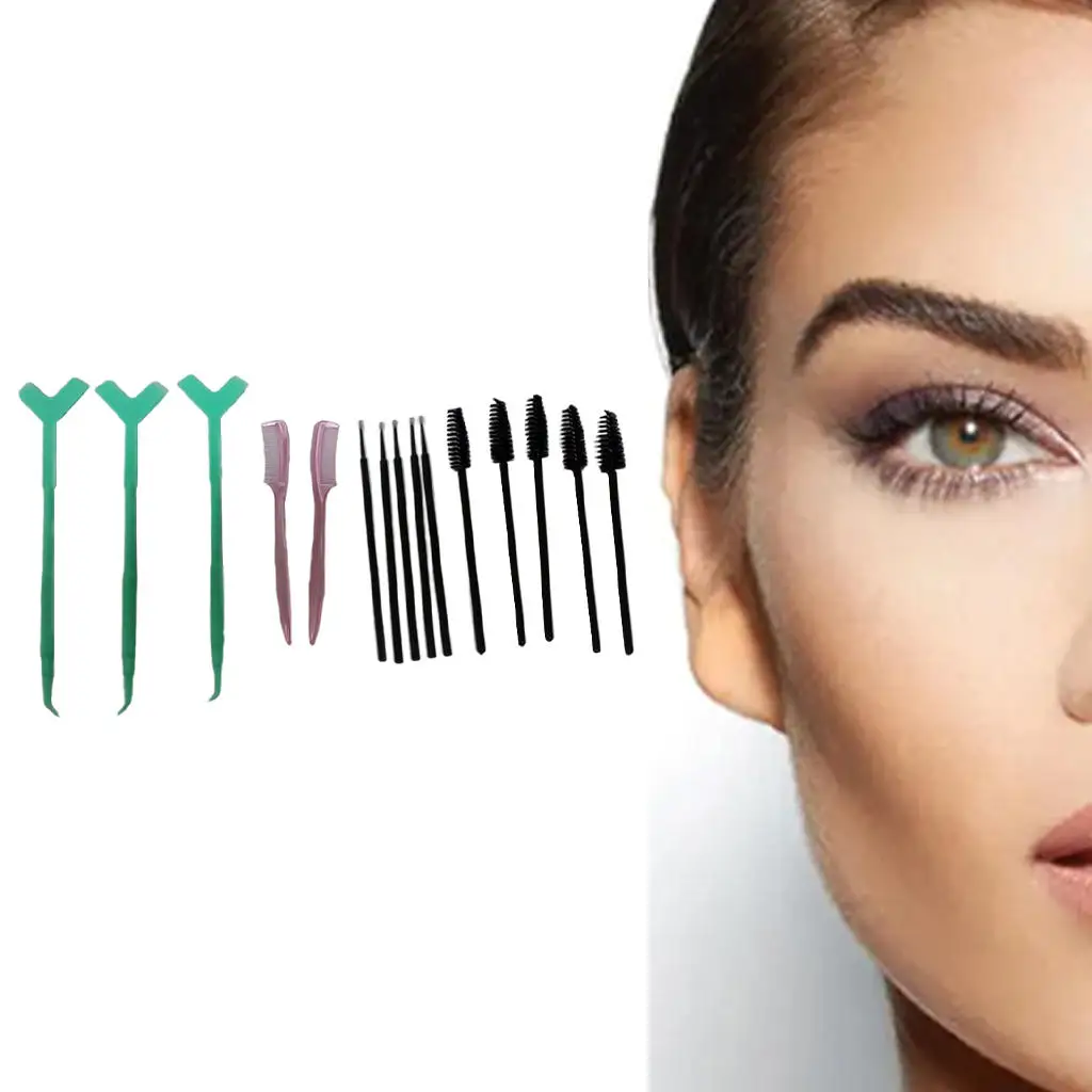 15Pcs Eyelash Perming Professional with Brow Brushes for Woman Girls