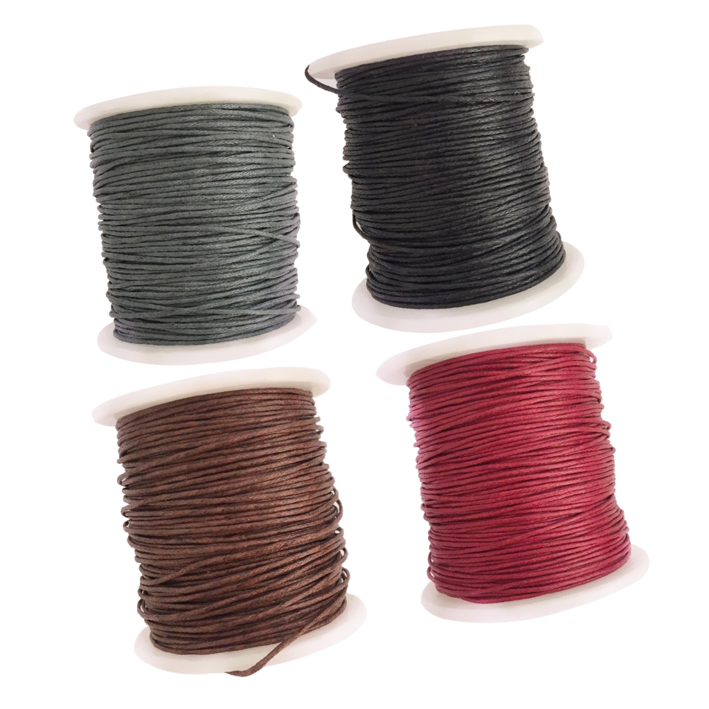 4 Rolls Cotton Thread Waxed Cord for Tassel Decor Charm Pendant
