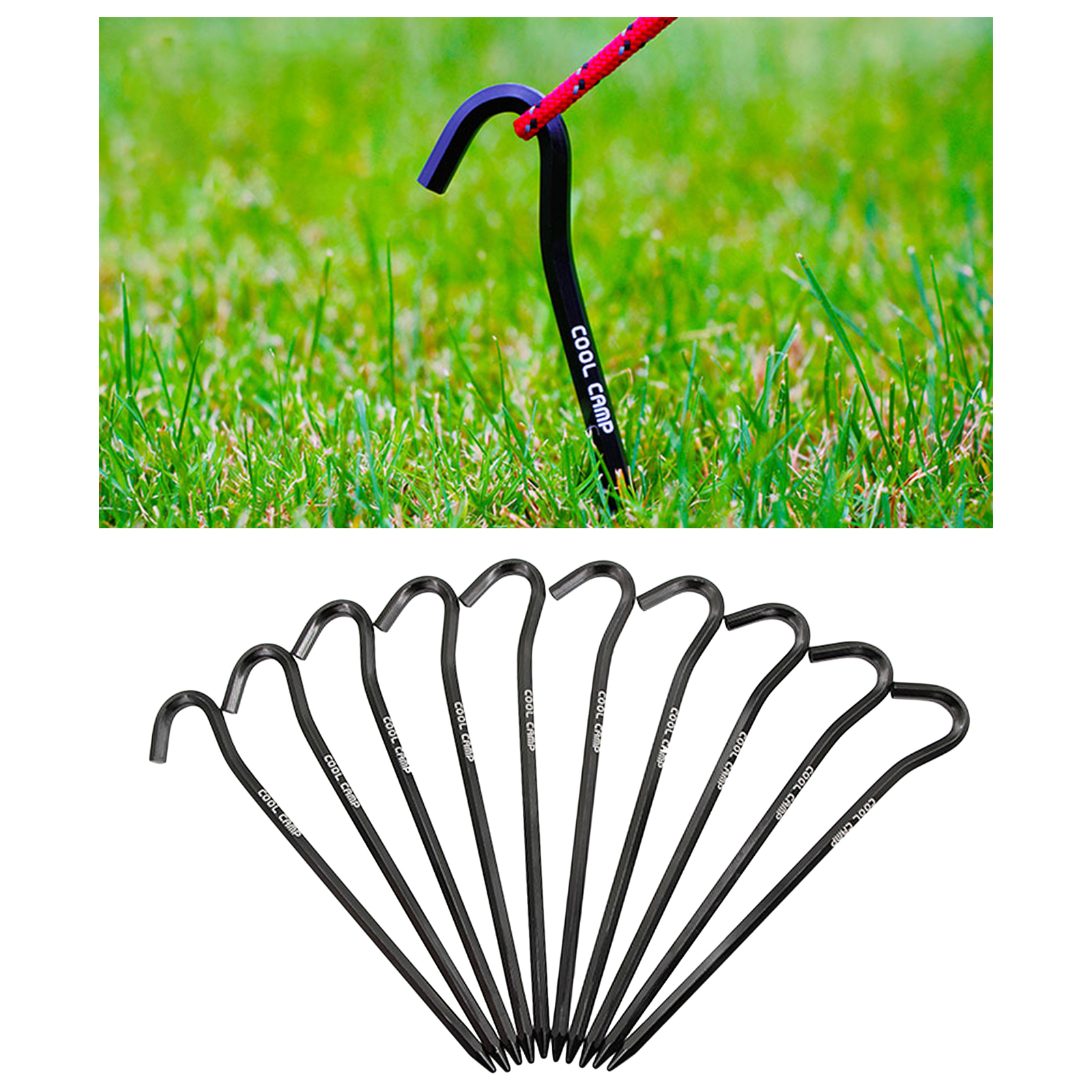 10 x Heavy Duty Aluminum Alloy Tent Pegs Metal Camping Ground Sheet Anchor