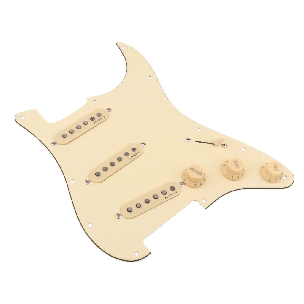 Cream Yellow Single Coiled Alnico V Pickguard For  Electric Guitar