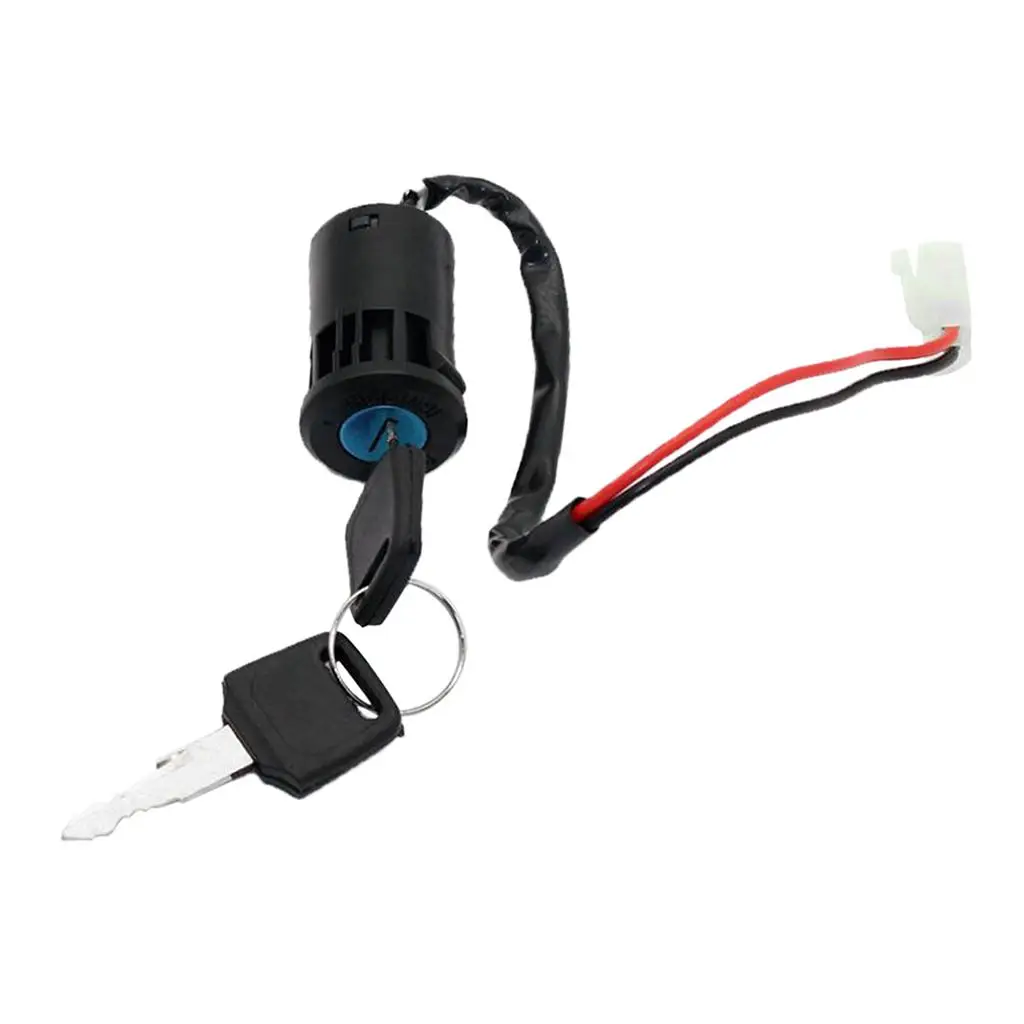 2 Wires Ignition Switch with 2 Keys On-Off Lock for Electrical Scooter, ATV, Pocket Bikes