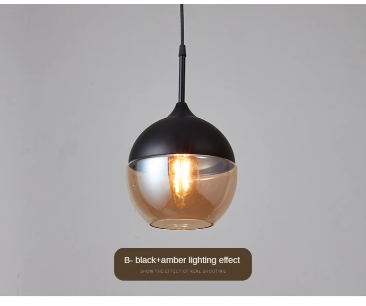 He85b118d4ee140d4ac3b9642889d943cn Nordic Pendant Lamp Modern Glass Hanging LED Light Fixtures for Restaurant Living Bedroom Indoor Decoration Luminaire Suspension