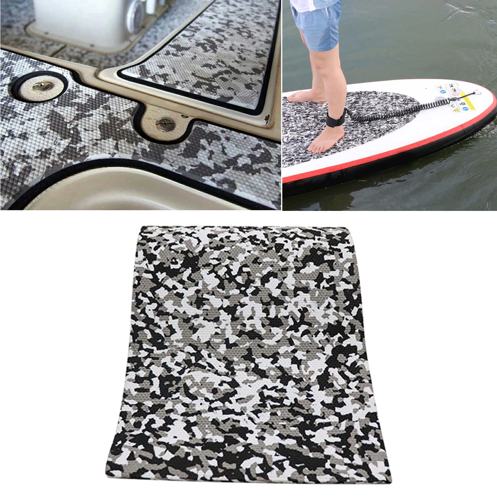EVA Floor Decking Sheet, Non-Slip Boat Marine RV Flooring Decking Mat with Self-Adhesive Fit for Boat Marine 98x10.2