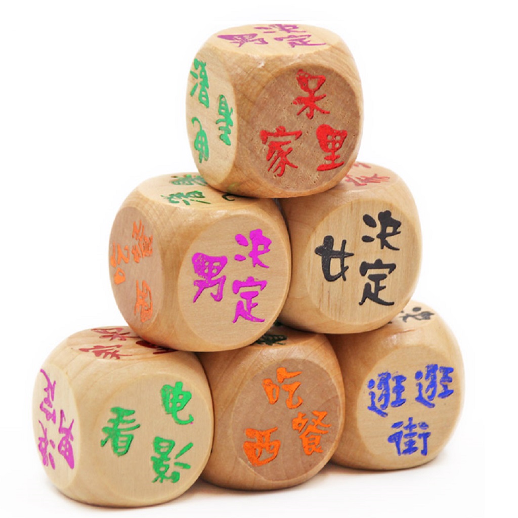 10Pcs Wood Cubic Six Side Dice D6 Family Role Playing Game Desktop Table Game