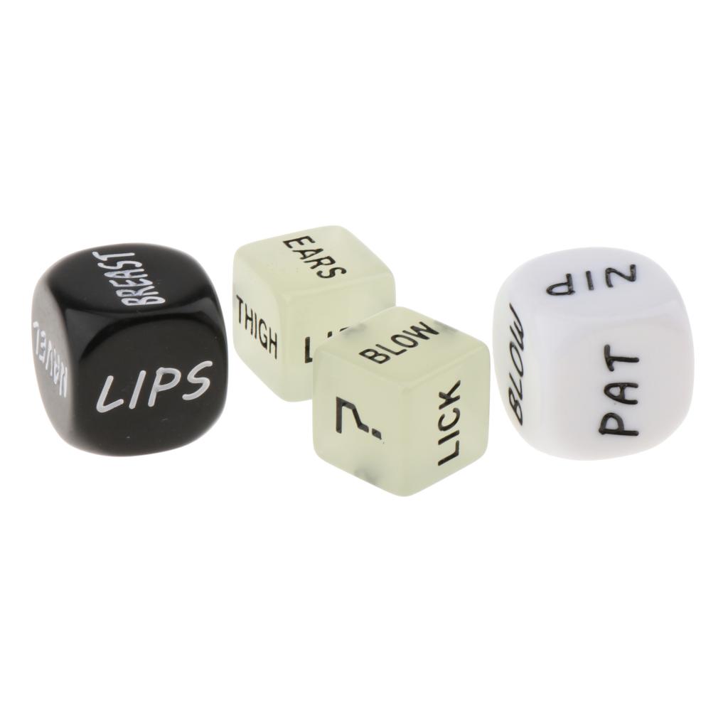 4 Pièces Adulte Sexe Dés Jeux Couples Nuit Grivois Fun Party Blanc + Noir +