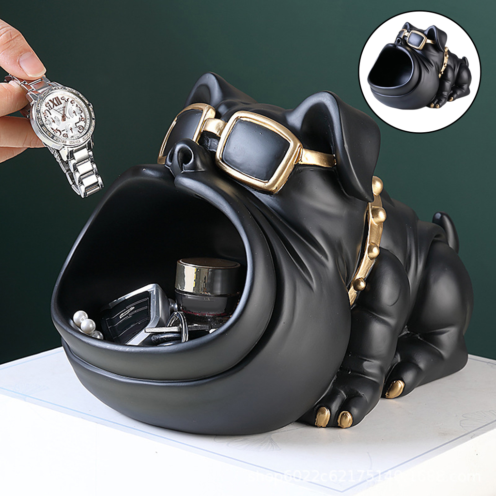 Dog Statue Resin Artware Sculpture Keys Jewelry Storage Home Tabletop Decors