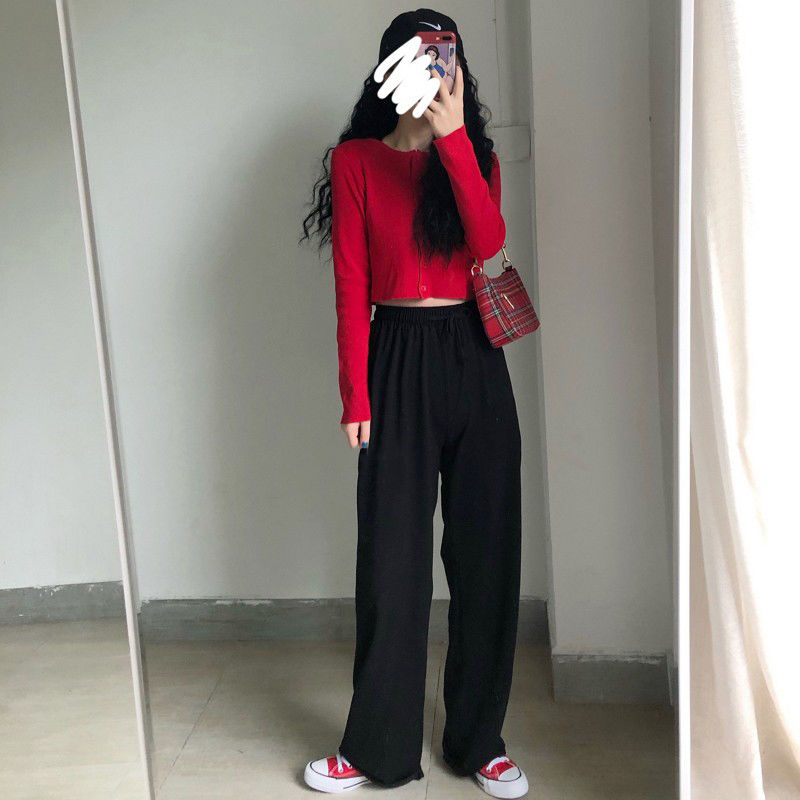 Korean Version of Casual Street Style Suitable for Summer Wear Thin Sweatpants Women Loose Straight Pants Long  Woman