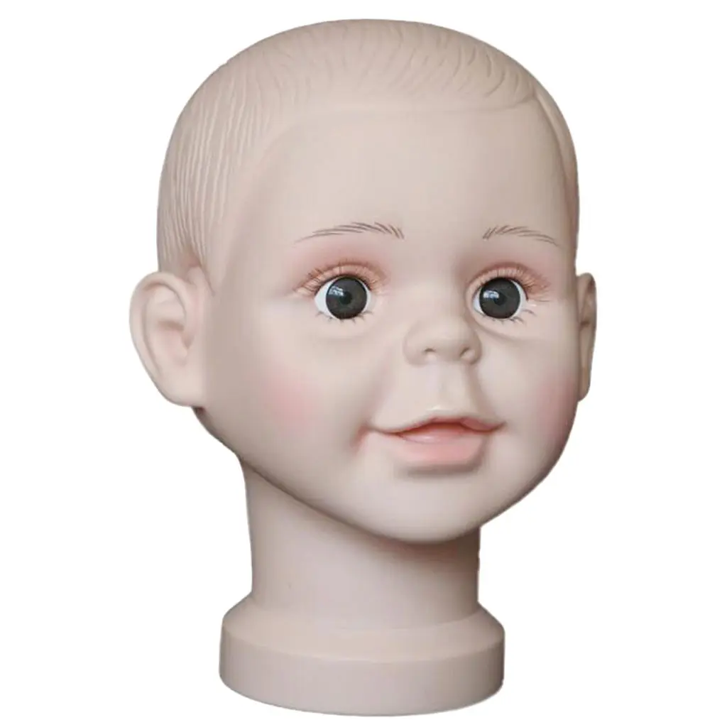 PVC Children Mannequin Head Model Wigs Hat Stand Glasses Scarf  Display Holder