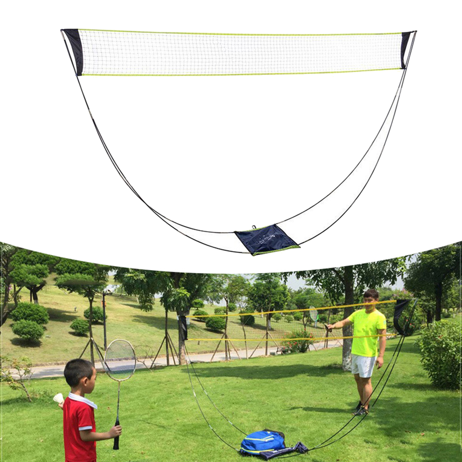 Portable Badminton Net Easy Assemble for Kids Volleyball Yard Backyard