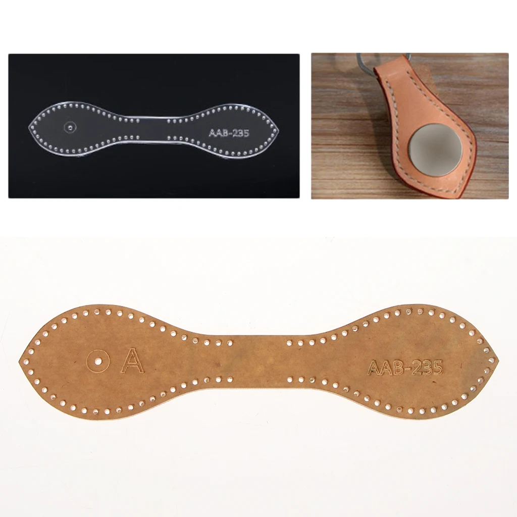 1 Set Clear DIY Acrylic Templates Leathercraft Tool Sets for quilting or making Handmade Leather Keychain Leather Crafts