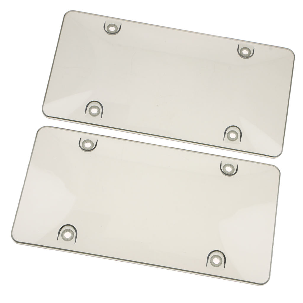 2 Pieces License Plate Frames Convex Surface Cover UV Protection Shield