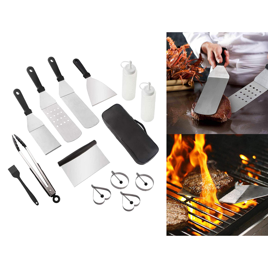 14pcs Griddle Accessories Set Grilling Tool Kit for Kitchen BBQ Teppanyaki