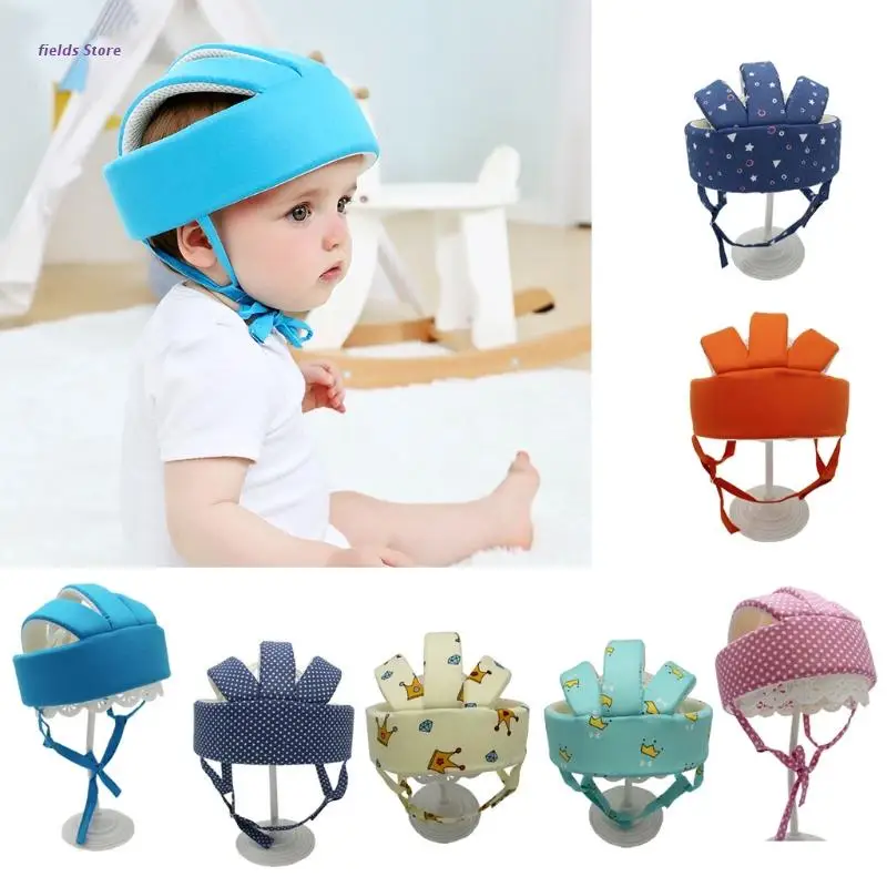 Eyourhappy Infant Baby Toddler Safety Helmet Headguard Hat Adjustable Safety Protective Harnesses Cap Multicolor