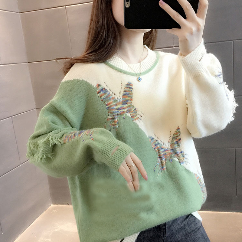 Pullover Women's Sweater Fashion Knitted Embroidered Sweater Autumn Winter Oversized Woman Sweaters Pullover Women's Sweater Fashion Knitted Embroidered Sweater Autumn Winter Oversized Woman Sweaters