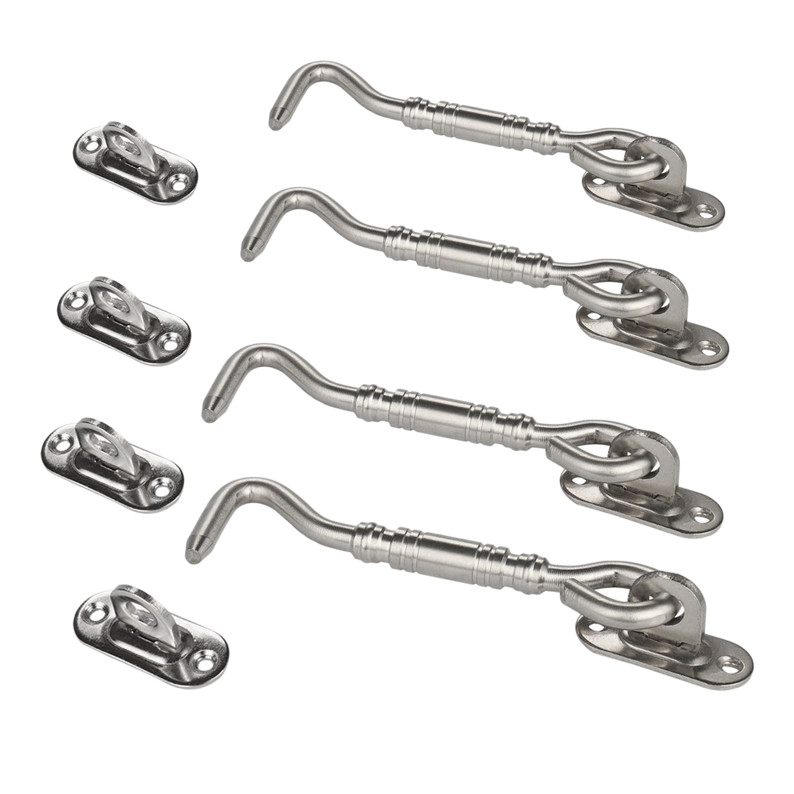 SILVER ANTIQUE FANCY STEEL Heavy Cabin Hook and Eye Shed Gate Door Latch Lock