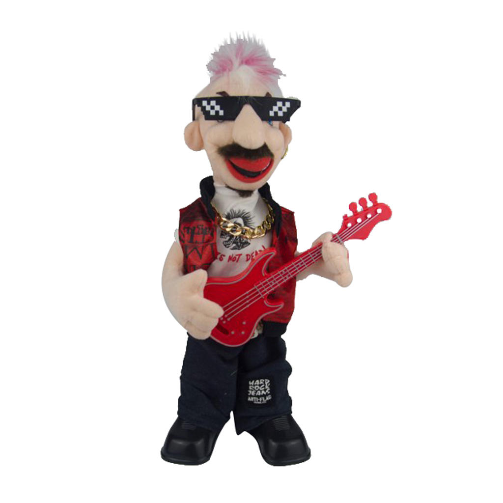 Electric Plush Toy Punk Bass Man Figure Doll Kids Toys Creative Gifts