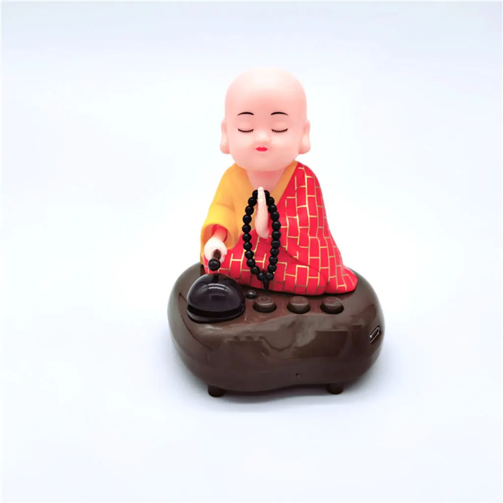 Resin Shaking Head Monk Toy Desk Decoration Car Dashboard Toy Dashboard Ornaments USB Powered Auto Interior Accessories