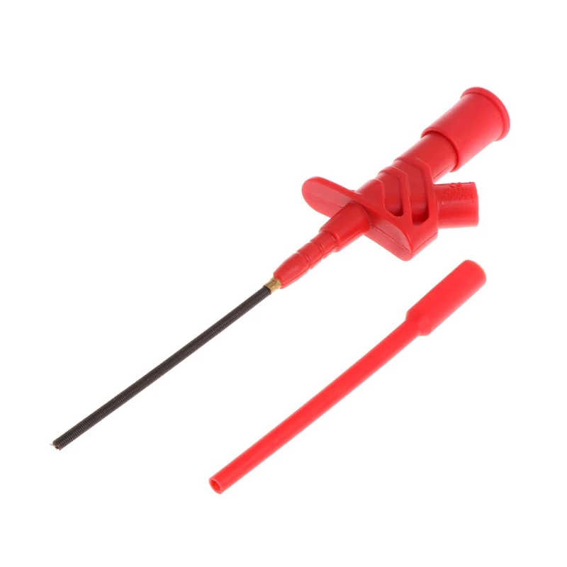 2 Pcs Insulated Test Hook Clip 1000V 10A Flexible Probe High Voltage 4mm Socket 