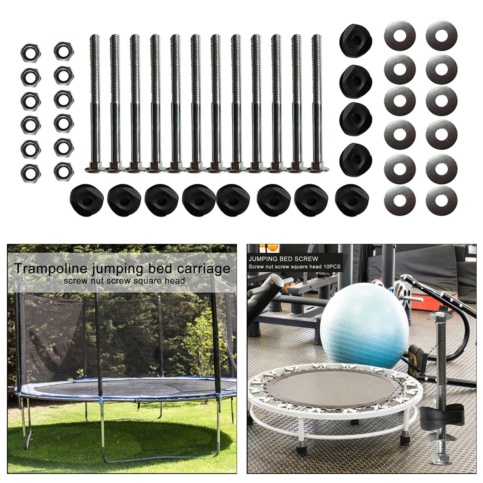 12pcs Black Trampoline Enclosure Pole Gap Spacers Plastic Trampoline Parts for Stability, will fit most models of Trampoline