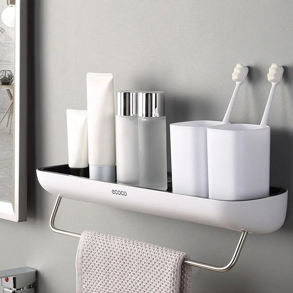 Bathroom Wall Shelf No Drilling Stainless Steel Vanity Racks for Toilet Cabinet Toilet Lid