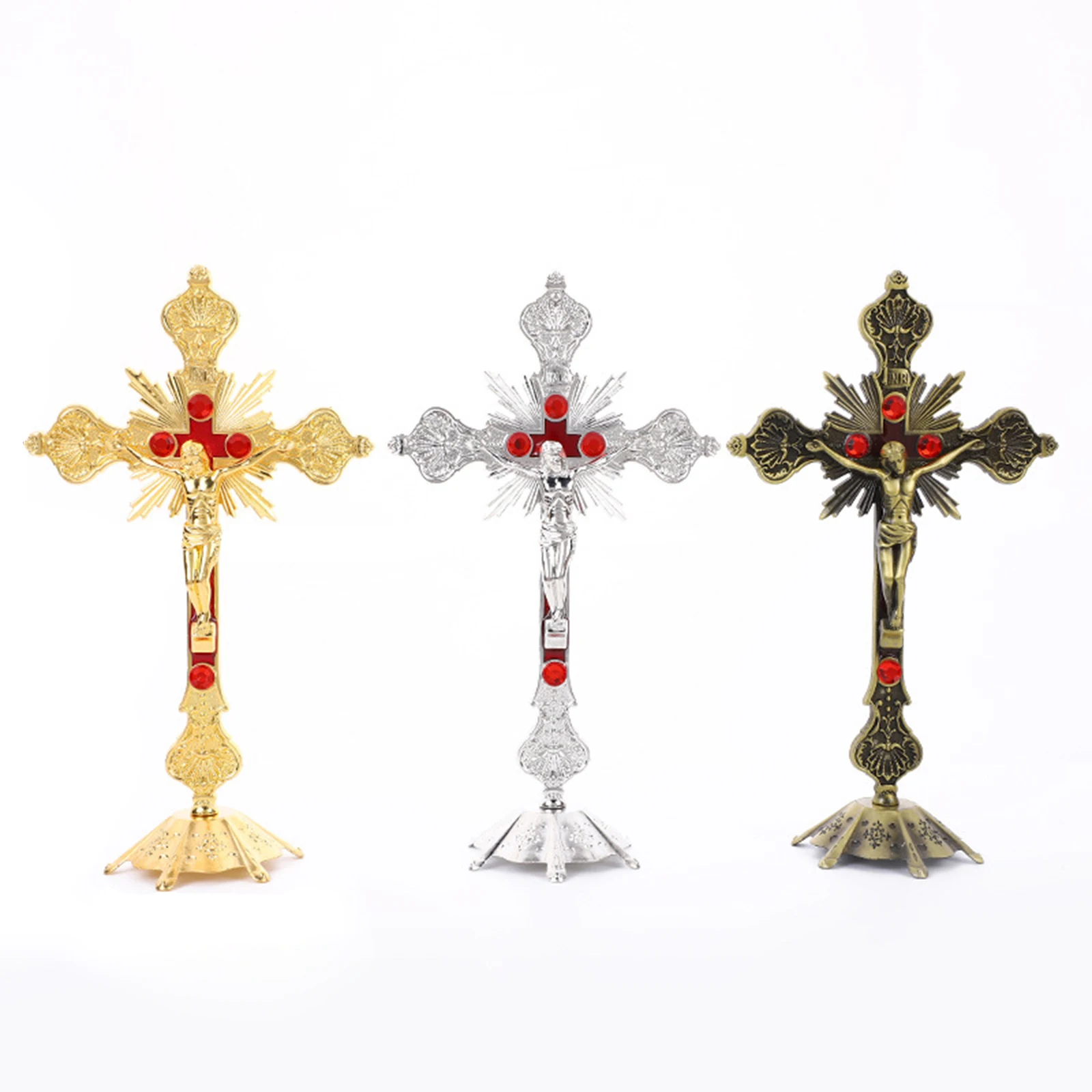 Metal Standing Catholic Christian Altar Church Home Decoration Chapel Cross Crucifix