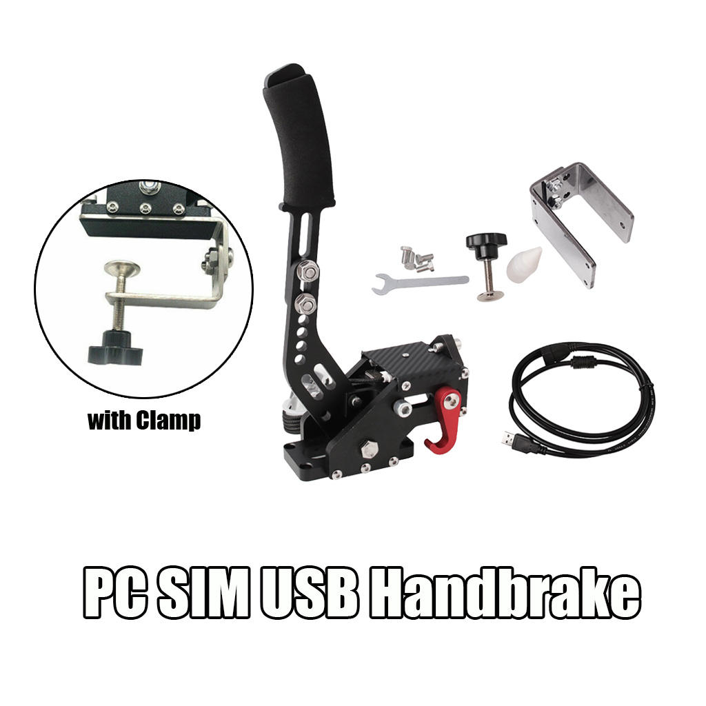 PC USB Handbrake SIM 14bit Hall Sensor Non-touch Switch Non-contact plus Hall Sensor for Racing Games Dirt Rally with Clamp
