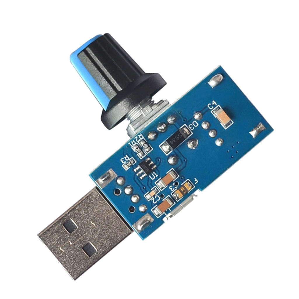 Mute USB Fan  Controller Volume Regulator Switch With Knob DC 4V-12V 5W