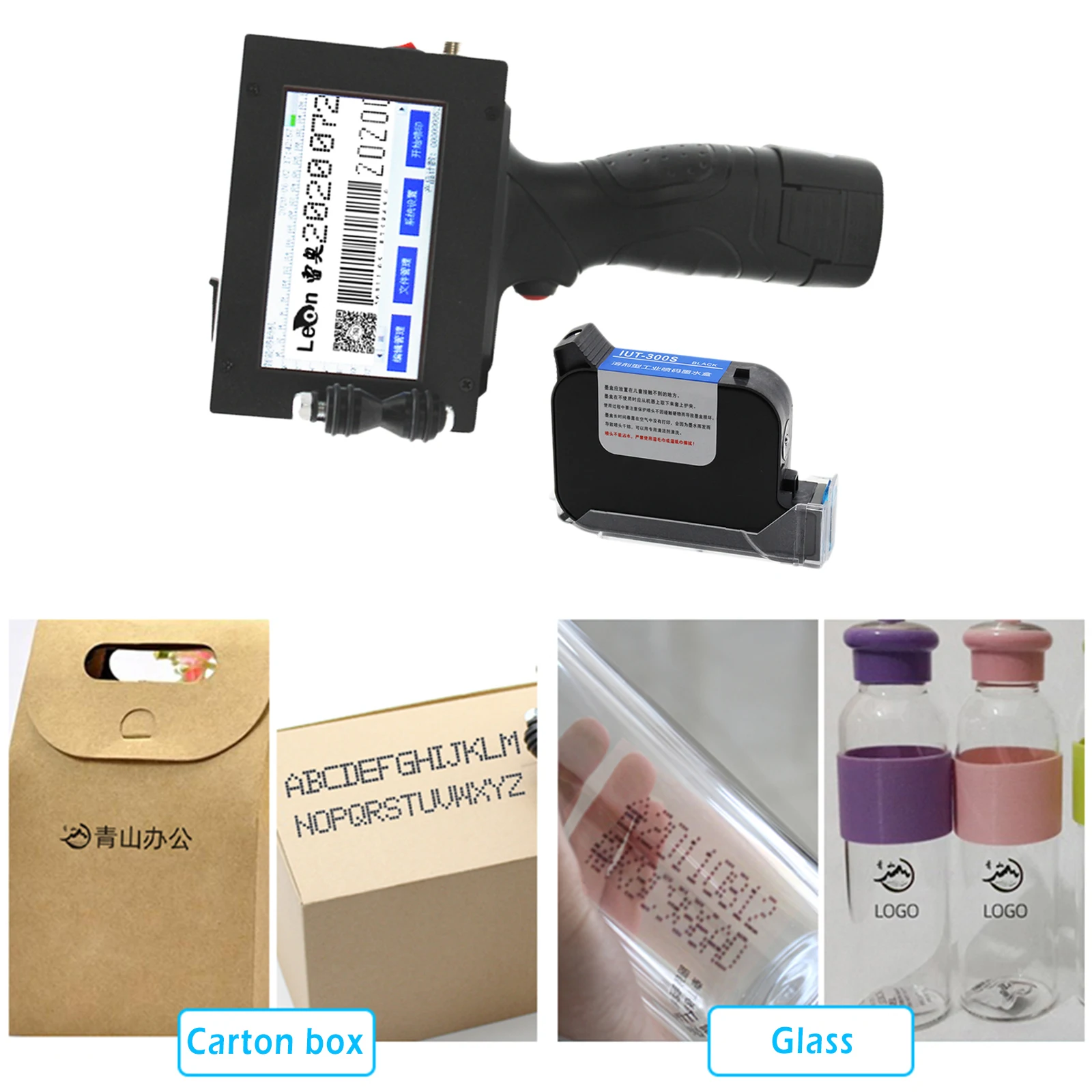 Handheld Inkjet Printer 600DPI Date Coder QR Code Logo Label Maker 12.7mm with 4.3inch LED Touch Screen