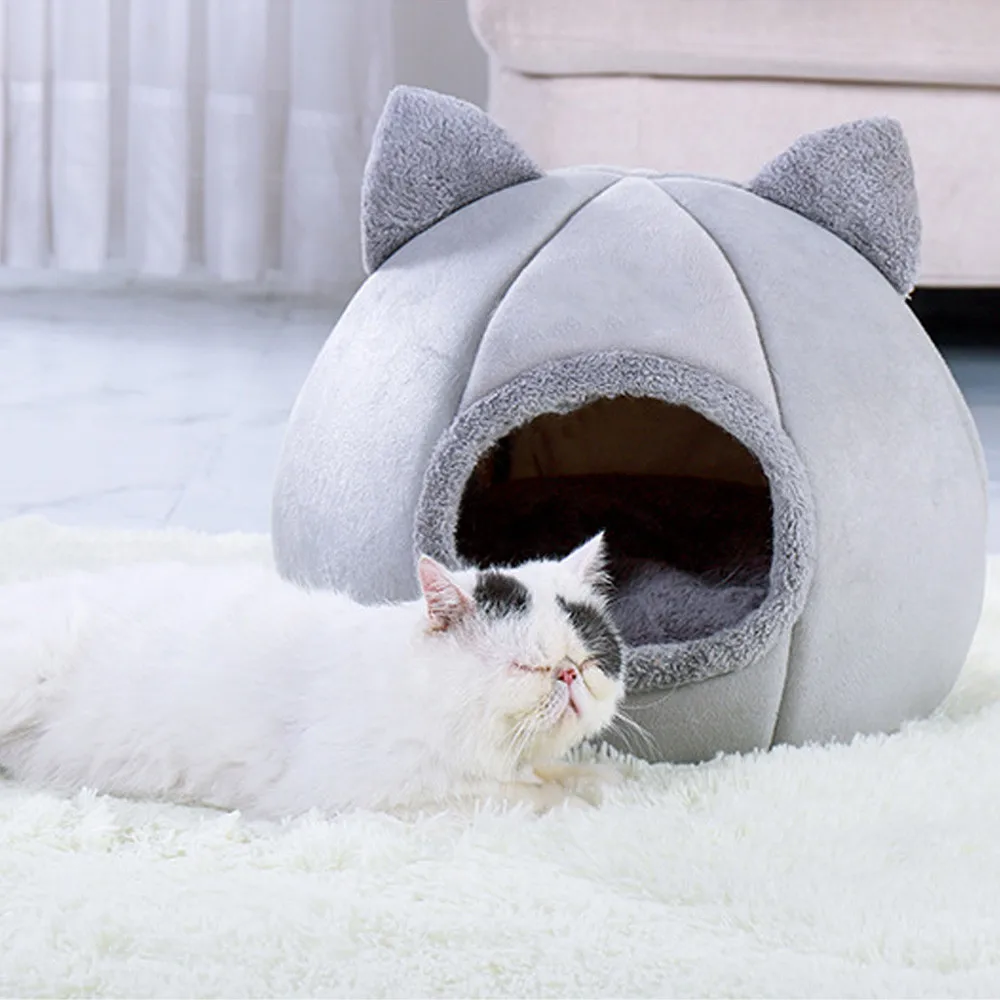 Foldable Pet Dog Cat Tent House Kennel Winter Warm Nest Soft Sleeping Pad Animal Puppy Cave Sleeping Mat Nest Kennel Pet Supply
