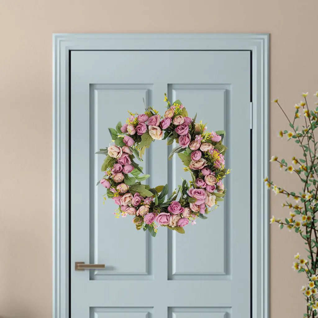 Summer Door Wreaths Wedding Photography Props Artificial Garlands Home Door Decoration Eucalyptus Leaves Round Decor