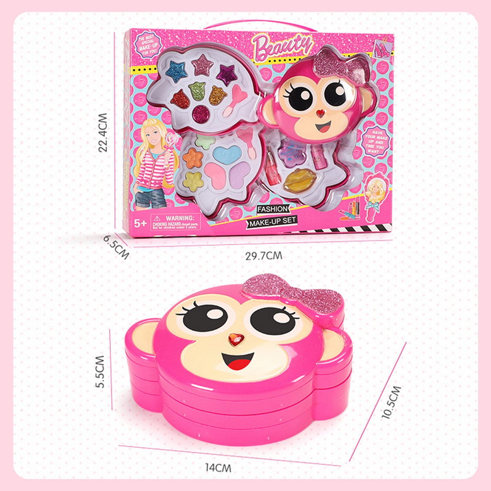 Kids Monkey Makeup Set Safety Washable Princess Cosmetic Make Up Box Pretend Play Beauty Make Up Toys For Baby Birthday Gift Beauty Fashion Toys Aliexpress