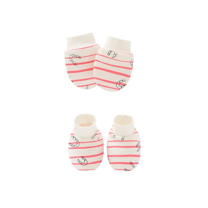 Baby Newborn Mittens Socks Beanies Cap Kit Infants Anti Scratching Cotton Gloves+Ears Hat+Foot Cover Set G99C ergo baby accessories