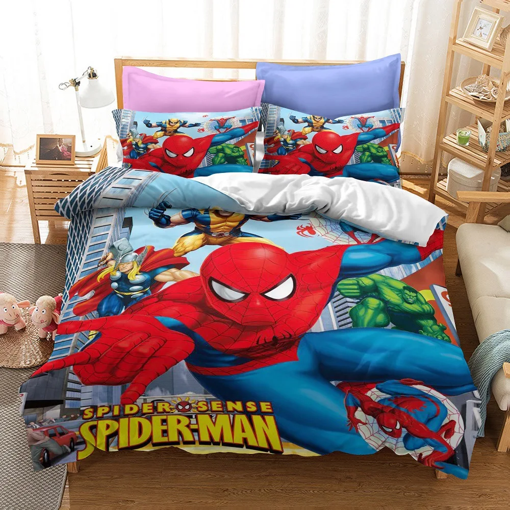 Hulk Design Reversible Two Sided Bedding Duvet Cover With Matching Pillow Case Captain America Spiderman Marvel Comics Official Scribble Double Duvet Cover Design 