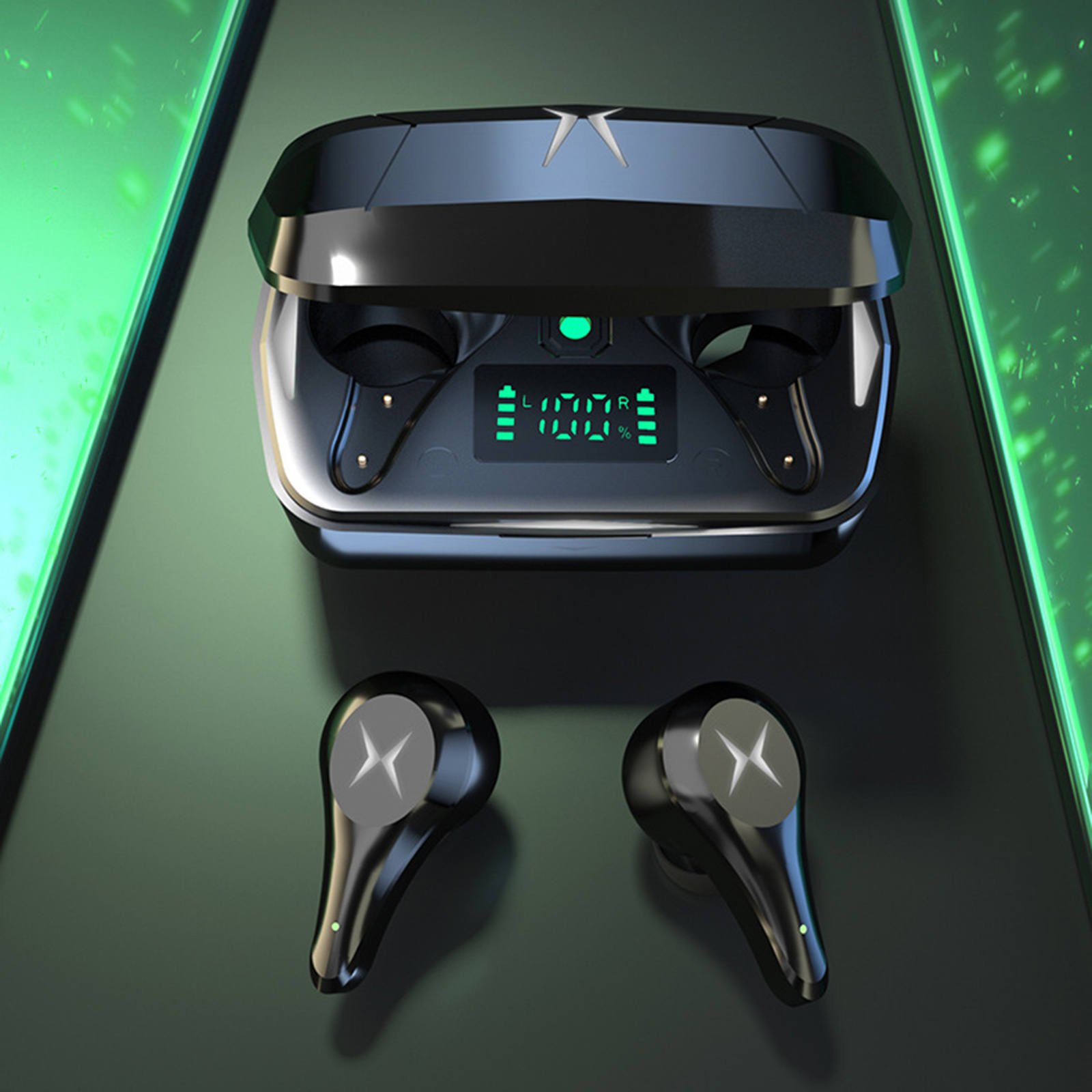 Hg-6 Gaming Headset Bluetooth 5.1 Wireless Multi-Platform Sweatproof Noise Cancelling 300mAh Earpiece for Gym Running Life Sport