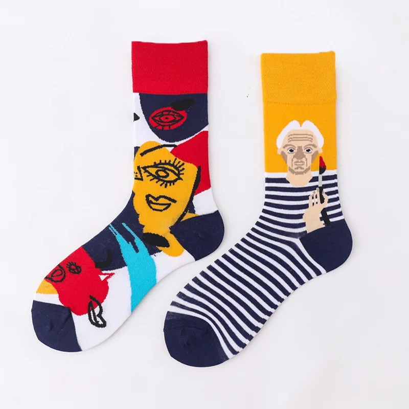adidas socks women 2021 men's and women's stockings cartoon street personality European and American version cotton socks couple socks warm socks for women